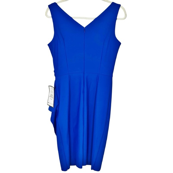 Alex Evenings Sleeveless Dress 10 Medium Royal Blue Formal Wedding Stretch Scuba - Picture 4 of 9